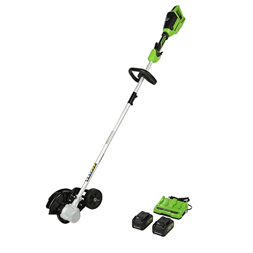 Greenworks 48V (2 x 24V) 8" Brushless Cordless Edger, (2) 4.0Ah Batteries and Dual Port Rapid Charger Included