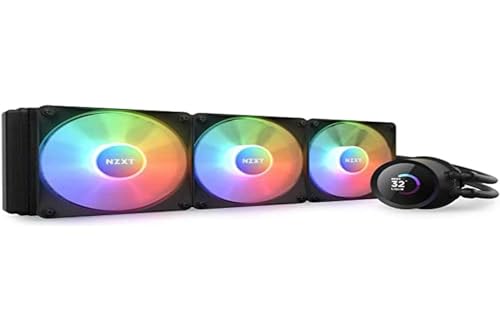 NZXT Kraken 360 RGB - RL-KR360-B1-360mm AIO CPU Liquid Cooler - Customizable 1.54" Square LCD Display for Images, Performance Metrics and More - 3 x F120 RGB Core Fans - Black