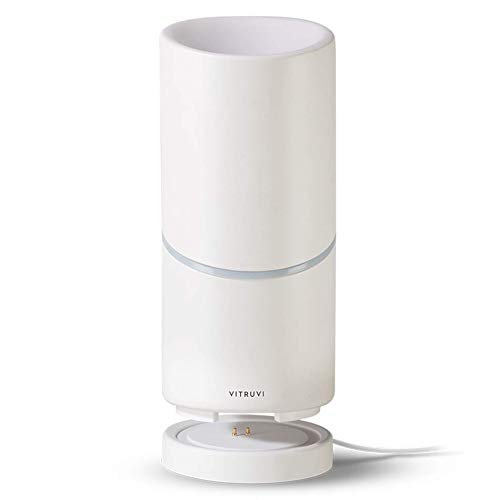Vitruvi Move Cordless Ultrasonic Essential Oil Diffuser | Wireless Diffuser for Home Aromatherapy | 4 & 8-Hour Run Times - White