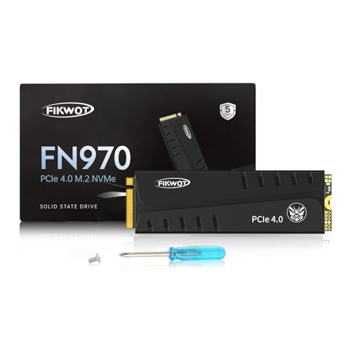 Fikwot FN970 2TB M.2 2280 PCIe Gen4 x4 NVMe 1.4 Internal Solid State Drive with Heatsink - Speeds up to 7,400MB/s, Configure DRAM Cache, Compatible PS5 Internal SSD
