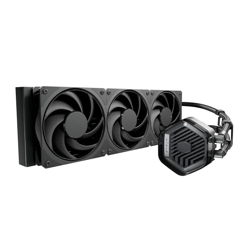 Cooler Master 360 Atmos Stealth High Performance Close-Loop AIO Liquid Cooler, R9|i9 Dual Chamber Pump, Customize Cover, Mobius 120 PWM, AMD Ryzen AM5|4, Intel LGA 1851|1700 Platform