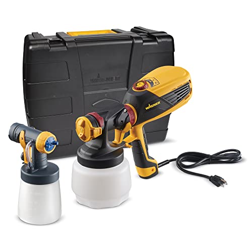 Wagner Spraytech 0529010 FLEXiO 590 Handheld HVLP Paint Sprayer, Sprays Most Unthinned Latex, Includes Two Nozzles - iSpray & Detail Finish Nozzle, Complete Adjustability for All Needs, Multi-Colored