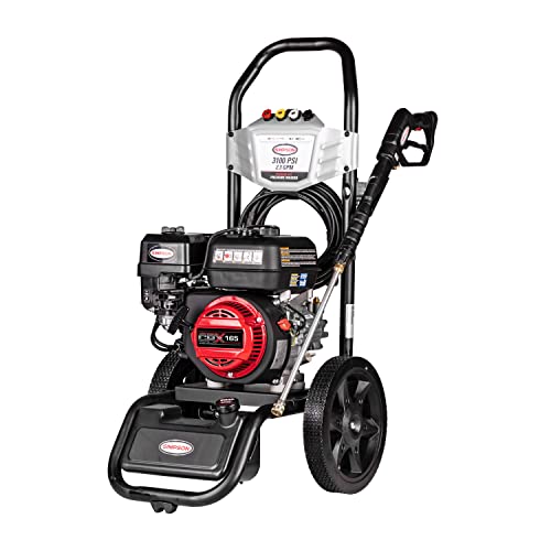 Simpson Cleaning MS61222-S MegaShot 3100 PSI Gas Pressure Washer, 2.3 GPM, CRX165 Engine, Includes Spray Gun, Extension Wand, On-Board Soap Tank, 4 QC Nozzles, 25-ft. Hyflex Hose, 49-State