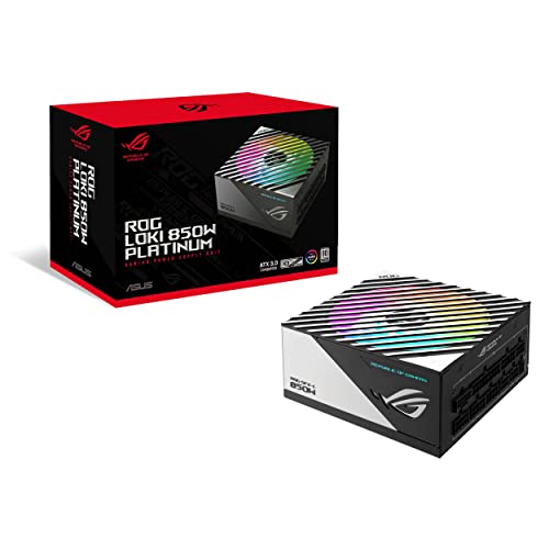 ASUS ROG Loki SFX-L 850W Platinum (Fully Modular Power Supply, 80+ Platinum, Lambda A Certified, 120mm PWM ARGB Fan, Aura Sync, ATX 3.0 Compatible, PCIe 5.0 Ready, 10 Year Warranty)