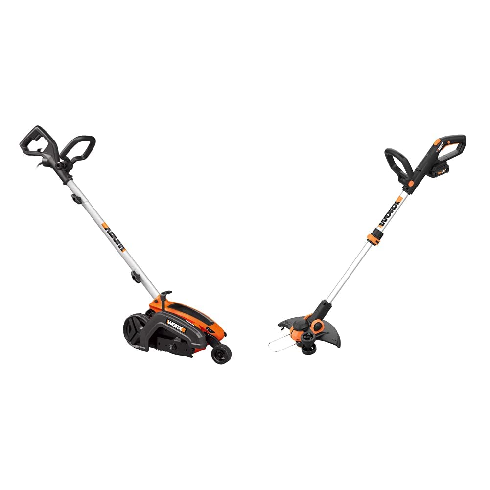 Worx Edger & Trimmer Lawn Tool Bundle - Electric Edger (12 Amp, 7.5") + Cordless String Trimmer/Edger (20V, 12")