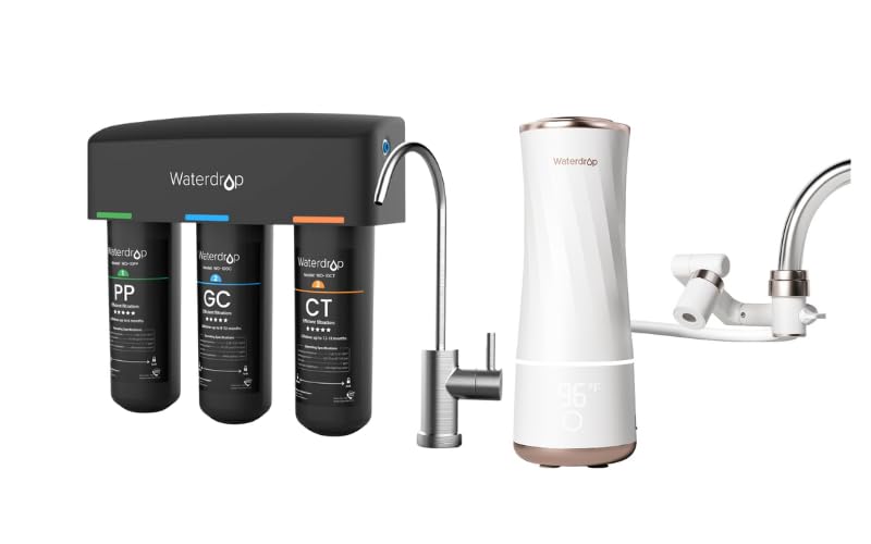 Waterdrop Skincare face Washer BFC1, nanoscale deep Cleaning, frizz Control Hair Care, Anti Hair Loss, Dental Care, Skin Care for Teens and Baby and TSB 8 Layer High Capacity Under Sink Water Filter