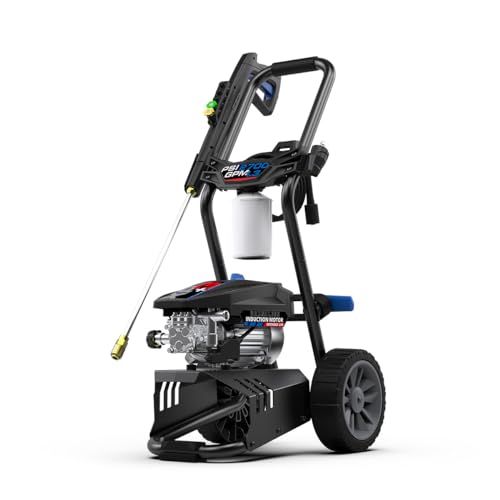 AR Blue Clean Maxx BMXP32700P Electric Pressure Washer-2700 PSI, 1.3 GPM, 15 Amps Quick Connect Accessories, Two Wheel Trolley, On Board Storage, Portable Pressure Washer, High Pressure, Car Washer