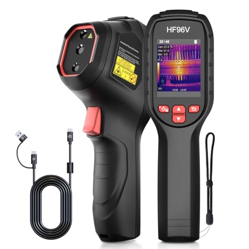 HSFTOOLS HF96V Thermal Camera with Visual Camera, 240 * 240 Super Resolution, 96 x 96 IR Resolution, Thermal Imaging Camera with Laser Pointer, 25 Hz, 50° FOV, -4°F to 1022°F, IP54 Infrared Camera