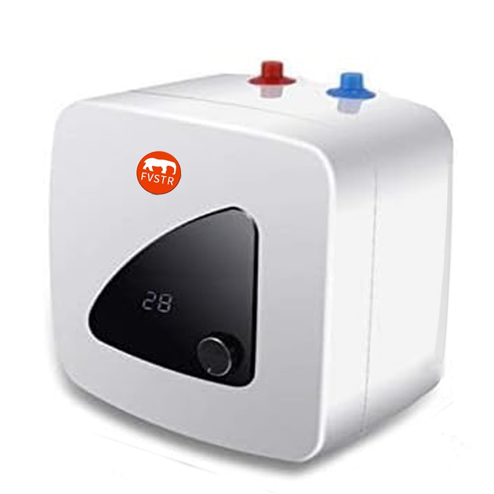 FVSTR 8L 2.16 Gallon Smart Electric Water Heater, 220V/1500W, 2.16Gallon for Small Spaces, Under Sink, Counters, RVs, Trailers (2.16 Gallon) (8L)