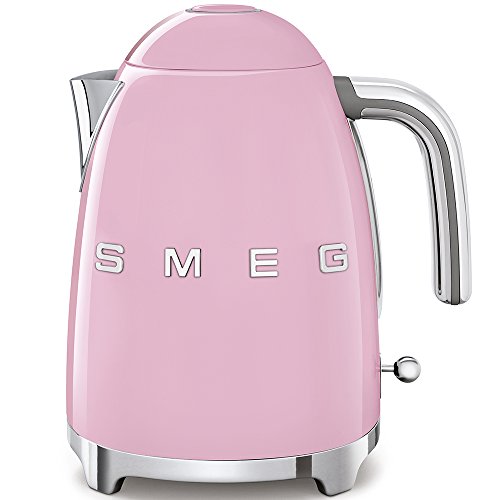 SMEG 50's Retro Style Electric Water Kettle with Automatic Shutoff, Removable Base, and Water Indicator, KLF03PKUS, Pink