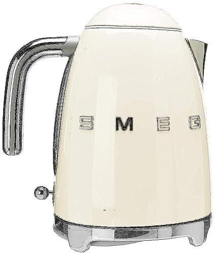 SMEG 50's Retro Style 7 Cup Electric Water Kettle with Automatic Shutoff, Removable Base, and Water Indicator, KLF03CRUS, Cream