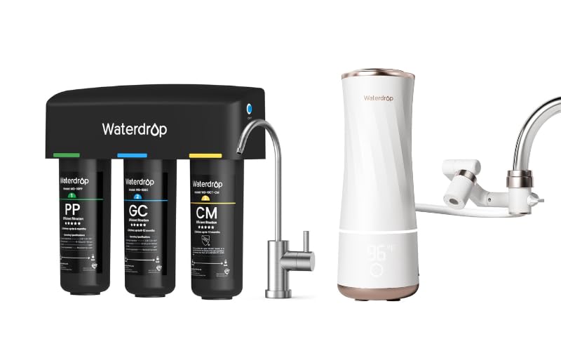 Waterdrop Skincare face Washer BFC1, nanoscale deep Cleaning, frizz Control Hair Care, Anti Hair Loss, Dental Care, Skin Care for Teens and Baby and Waterdrop TSB-CM Under Sink Water Filter System