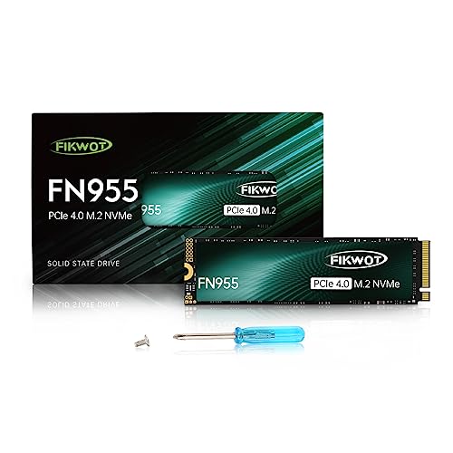 Fikwot FN955 4TB NVMe SSD M.2 2280 PCIe Gen4x4, Up to 7300MB/s, 3D NAND TLC Flash Internal Solid State Drive, Configure SLC Cache, Storage and Memory Expansion for PS5 Laptop Desktop
