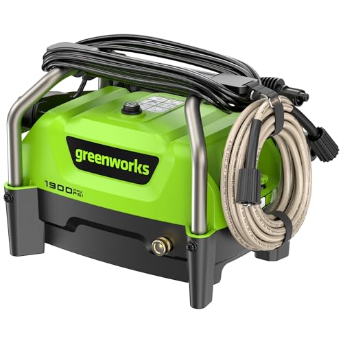 Greenworks 1900 PSI (SGS Certified) 1.2 GPM 13Amp Compact Portable Electric Pressure Washer, Power Washer for Cars, Driveways, Patios, Patio Furniture & Around Pools