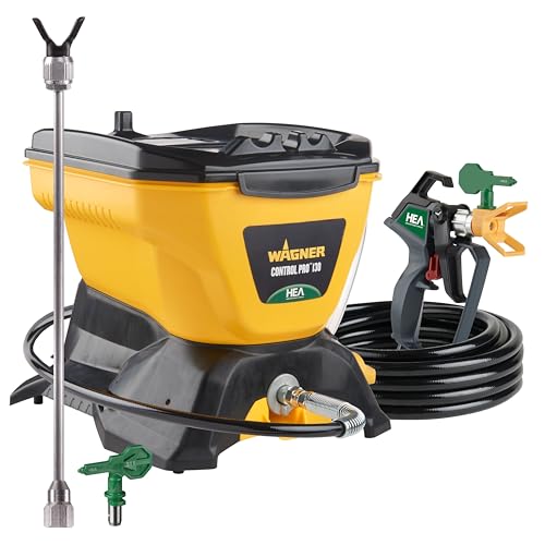 Wagner Spraytech 2422951 Control Pro 130 Paint Sprayer Kit, High Efficiency Airless Sprayer with Low Overspray, T2 Spray Gun & 12" Extension, 515 Paint & 413 Stain Tip for Large Projects, Yellow