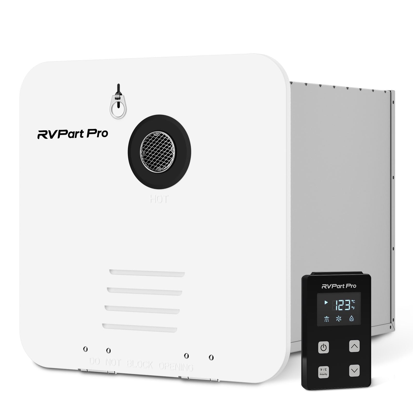 RV Tankless Water Heater Propane Gas, RVPart Pro, with 15"x15" White Door and Remote Controller, DC 12V, 7×24 Technical Support, High Altitude, Easy Installation, Compatible with All RVs,GT42,White