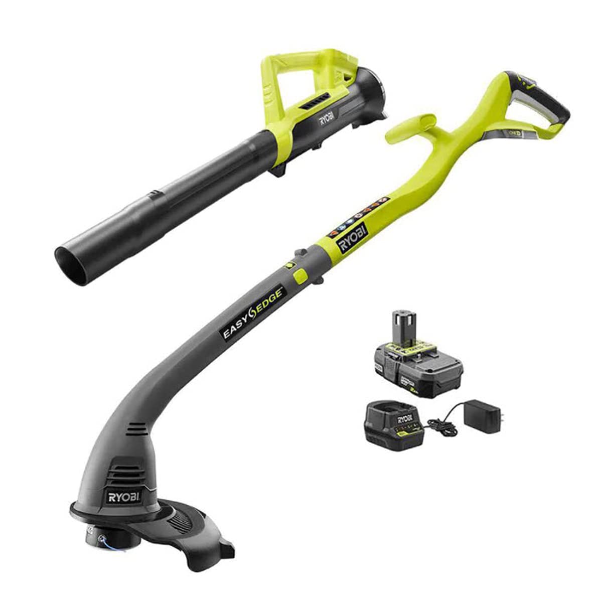 Ryobi ONE+ 18-Volt Lithium-Ion Corless 10' String Trimmer&Blower KIT