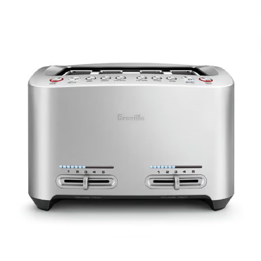Breville Die-Cast Smart Toaster, 4-Slice, Brushed Stainless Steel