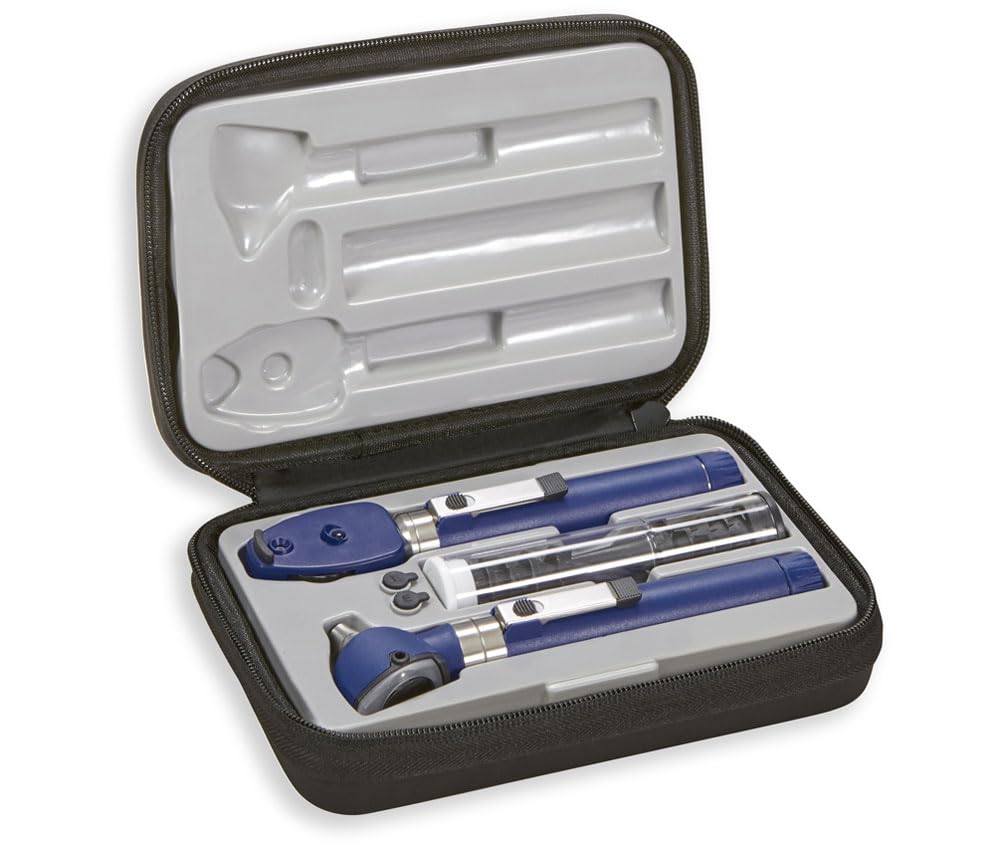 ADC Otoscope/Ophthalmoscope Diagnostic Set, Pocket Size, LED Lamp, 2.5V, Hard Case, Diagnostix 5110NLRB, Royal Blue