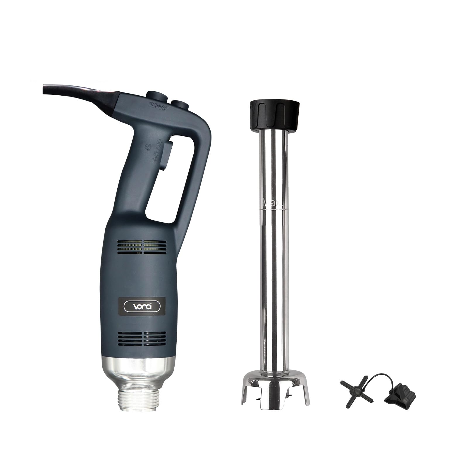 VONCI 500W Commercial Immersion Blender, 16" SUS 304 Removable Shaft, Heavy Duty Power Hand Mixer with Variable Speed 6000-20000RPM, Professional Electric Stick Blender for Restaurant Kitchen Use.