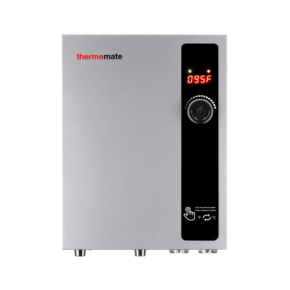 Tankless Water Heater Electric 27kW 208~240 Volt, ThermoMate On Demand Instant Endless Hot Water Heater, Self-Modulating Saving Energy for Residential Whole House Shower, 114A GRAY