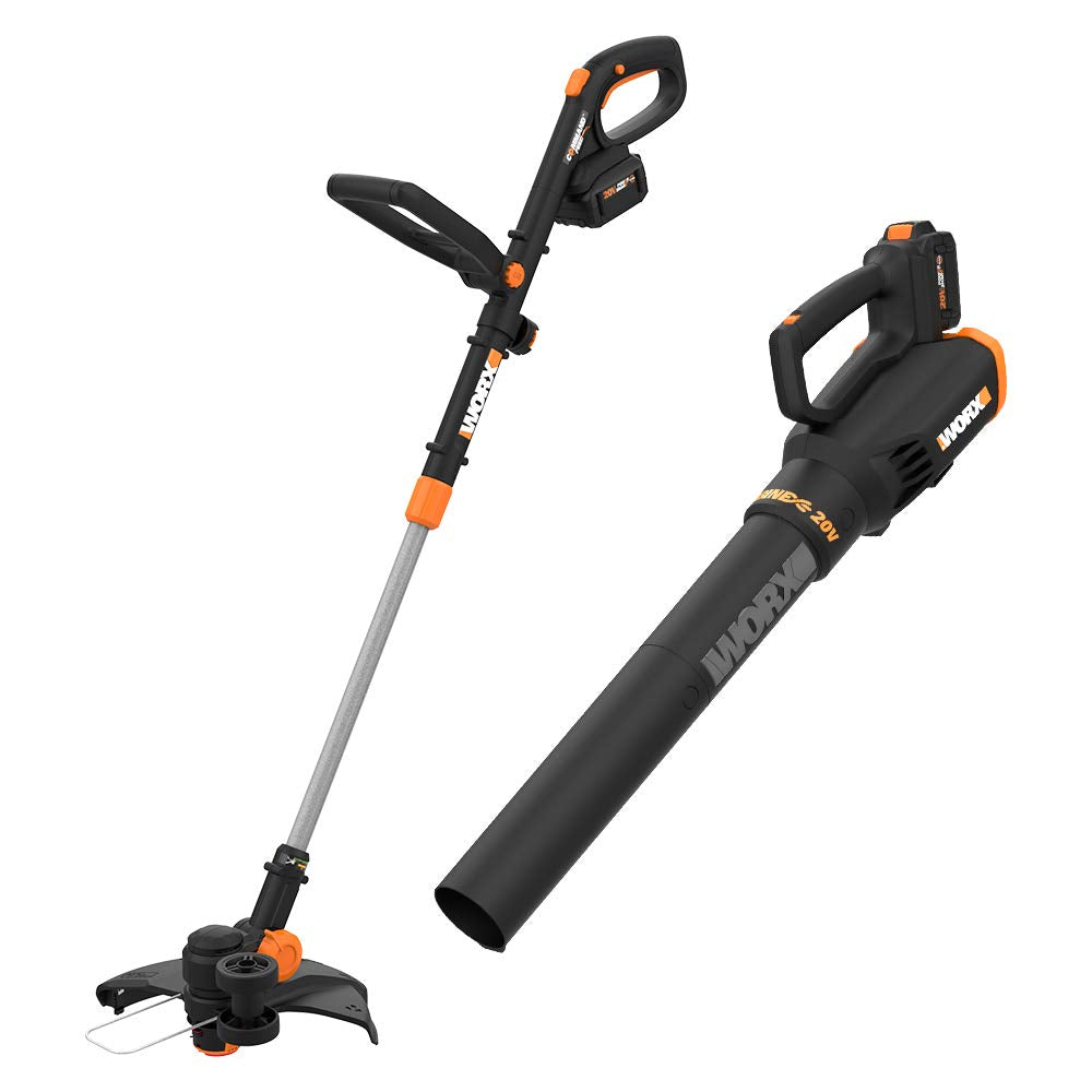 WORX 20V GT Revolution 12" 4.0Ah Cordless String Trimmer & Turbine Leaf Blower Power Share Combo Kit - WG930.3 (Batteries & Charger Included)