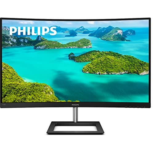 Philips 328E1CA 32'' Curved Monitor, 4K UHD, 120% SRGB, Adaptive-Sync, Speakers, VESA, 4Yr Advance Replacement Warranty