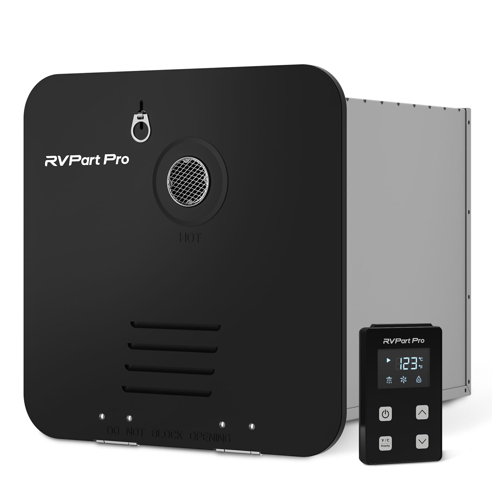 RV Tankless Water Heater Propane Gas, RVPart Pro, with 15"x15" Black Door and Remote Controller, DC 12V, 7×24 Technical Support, High Altitude, Easy Installation, Compatible with All RVs,GT42,Black