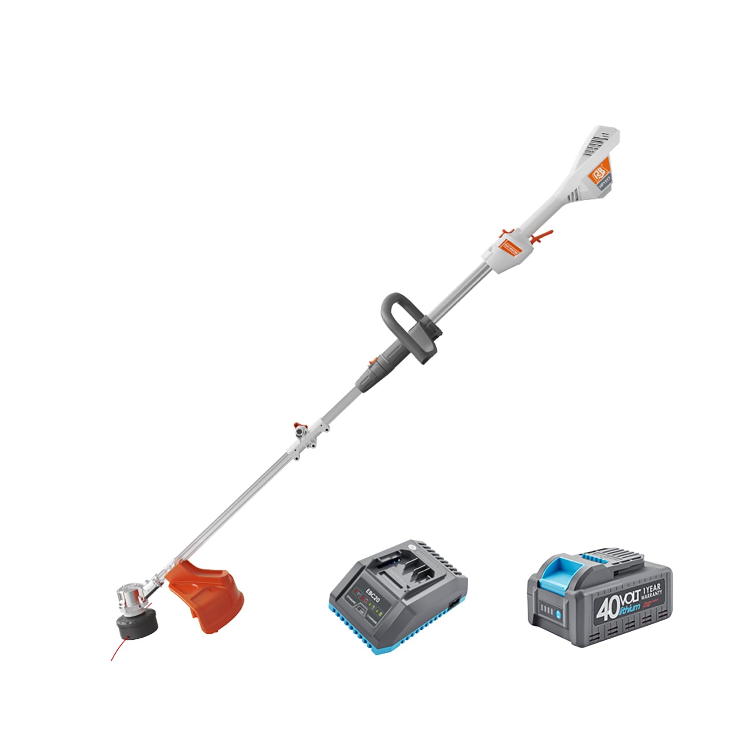 RB 17" Cordless String Trimmer, 40V Lithium Battery Weed Wacker with 4.0Ah Battery & Fast Charger & .095'' line, 2 in 1 Grass Trimmer and Edger, 2-Speed Adjustable, Low Vibration Lawn Garden Tool