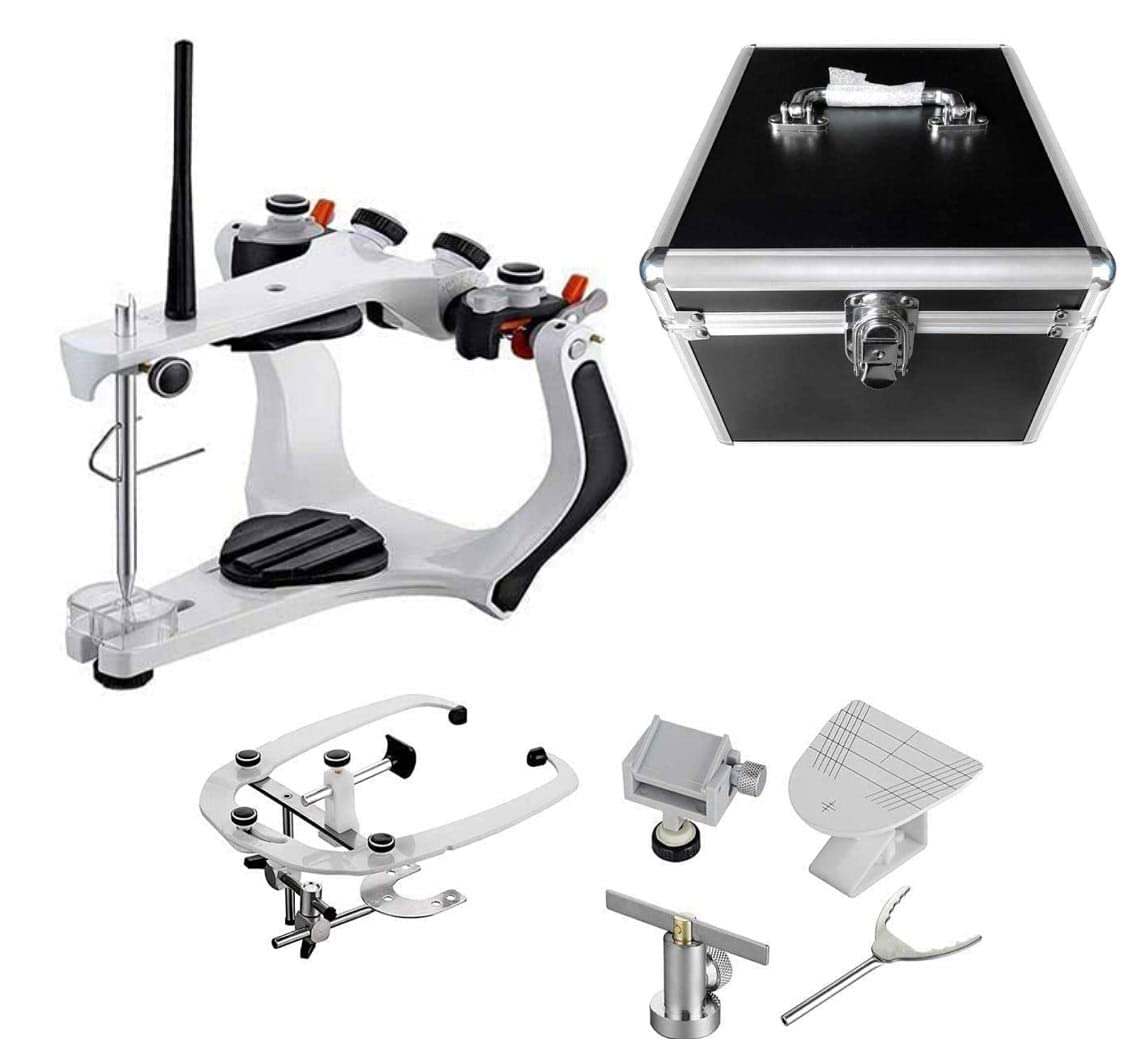 BONEW Lab Articulator High Precision Semi-Adjustable with Standard Face Bow Aluminum Box XG-A01