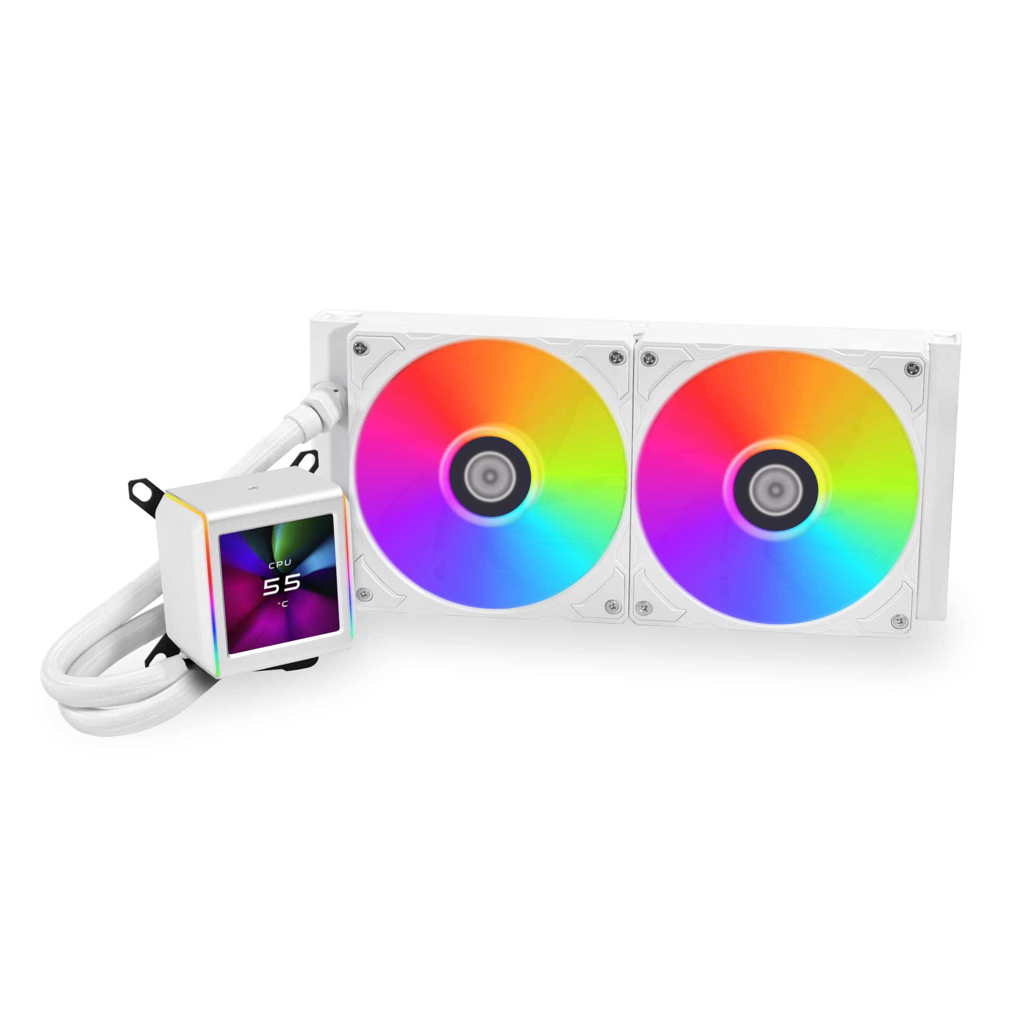 Lian Li Galahad II LCD 280 - AIO- Asetek 8.5th Gen - 2.88” IPS LCD Screen Liquid Cooler- Pre-Installed ARGB Daisy-chainable Fans or UNI Fan SL-INF Fans - LGA1700/115X/1200 (GA2ALCD28W.US)
