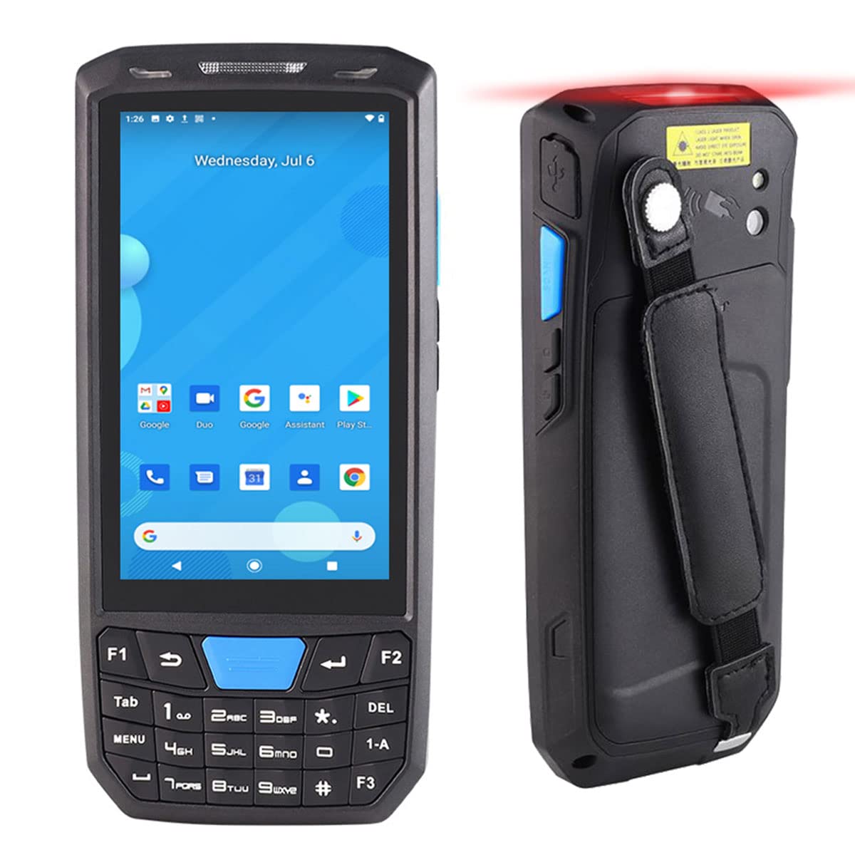 RUGLINE Android 13 2D Scanner,4.5-inch Handheld Rugged PDA Wireless WiFi 4G LTE,4GB+64GB Barcode Scanner with Keypad, Equip with Honeywell N6703 1D 2D QR Code Scanner for Retail Inventory Management