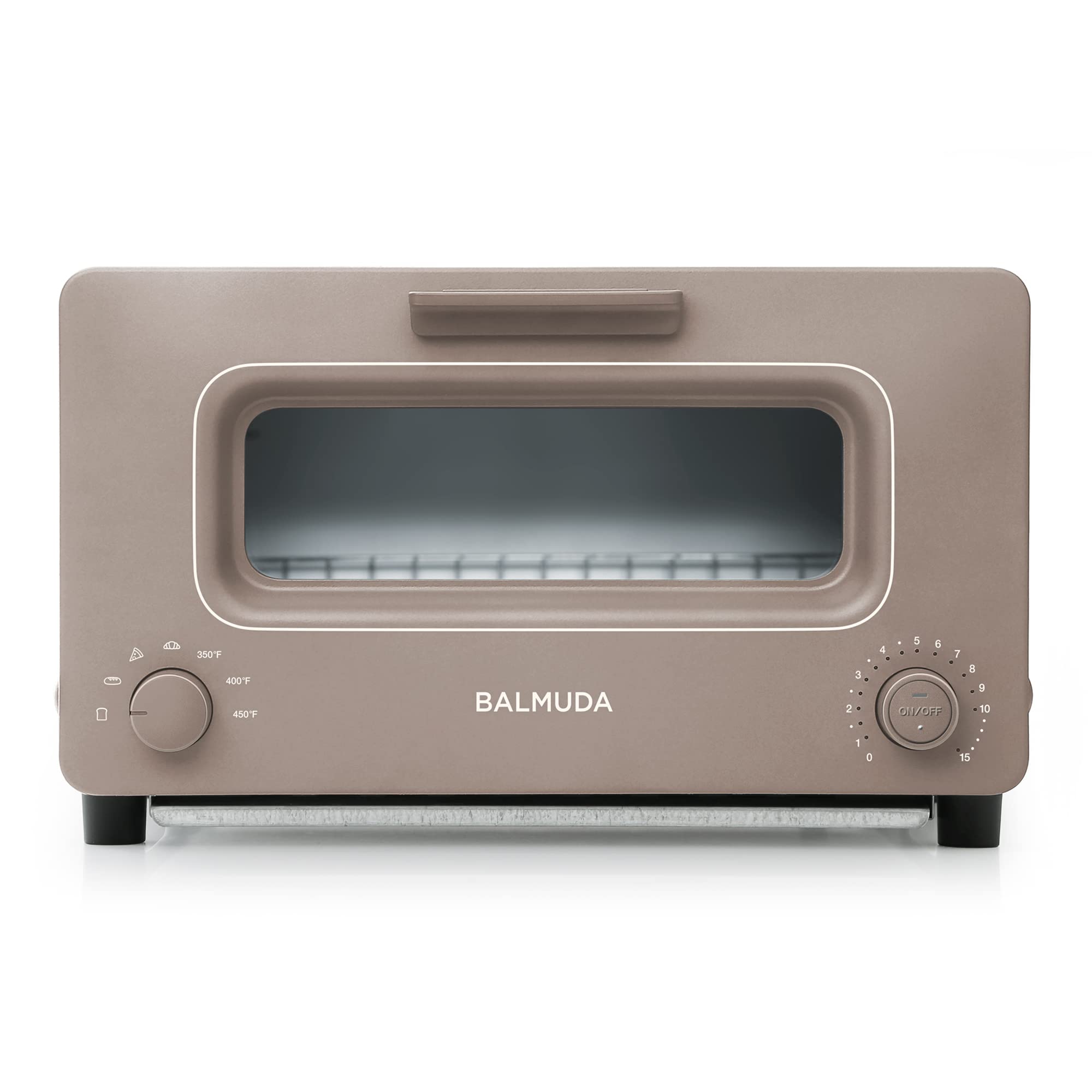 BALMUDA The Toaster | Steam Oven Toaster | 5 Cooking Modes: Sandwich Bread, Artisan Bread, Pizza & Pastry, Oven | Precise Heat Control | Steam Technology | Baking Pan | US Version | Taupe