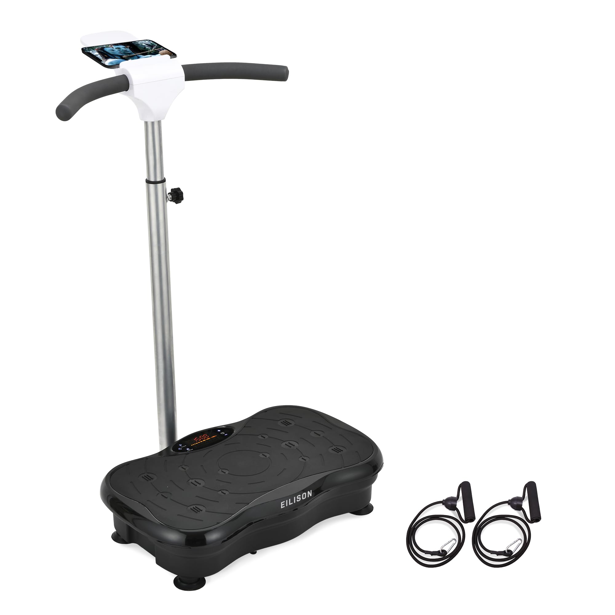 EILISON FIRMHOLD Handle Vibration Plate Exercise Machine for Lymphatic Drainage- Full Body Workout Vibration Platform for Weight Loss, 350lbs Vibration Plate for Beginners & Recovery (Handle Black)