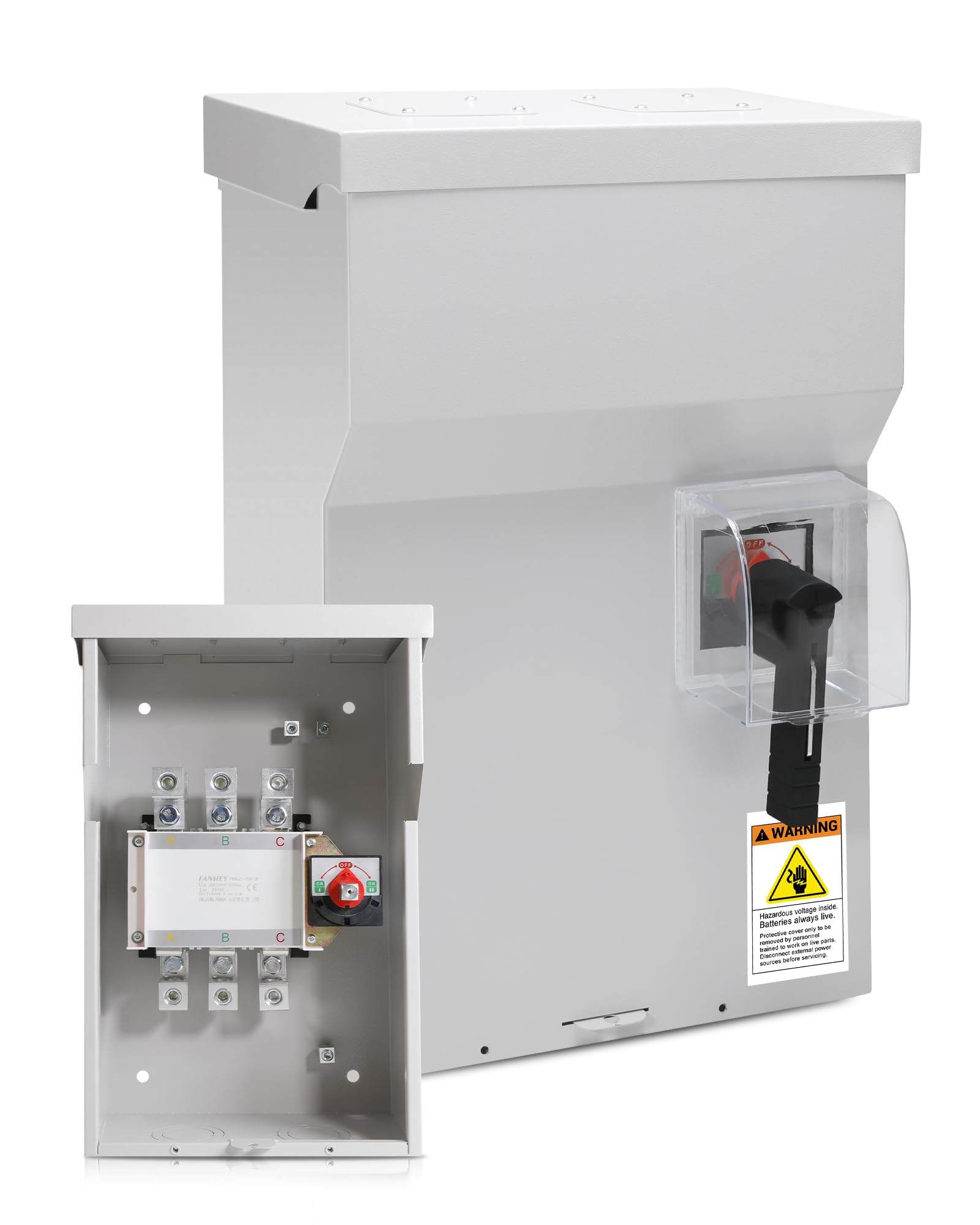 225A Generator Transfer Switch, 3P General-Duty Double-Throw Safety Switch, Multiple Insulation Protection, with Waterproof Cover, NEMA 3R Standards for Outdoor and Indoor
