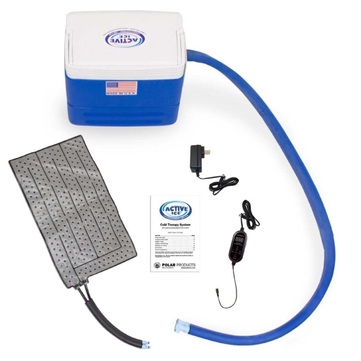 Polar Active Ice 3.0 | 9 QT Cold Therapy Ice Machine | Programmable Timer | Universal Rectangular Compression Pad | Cryotherapy Pain Relief System | Ace Bandage Style Compression