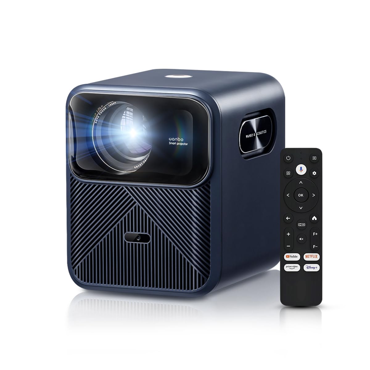 4K Supported Projector with Android TV 11, Wanbo Mozart 1 Pro 1200 ANSI Smart Projector with WiFi and Bluetooth. 16W Speakers, Auto Focus & Keystone, Home Outdoor Projector with Netflix 10000+ Apps
