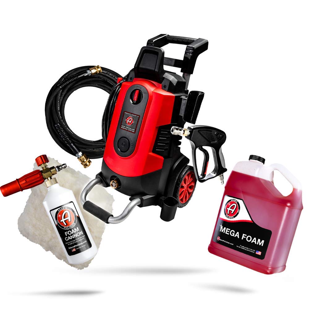 Adam's Polishes Electric Pressure Washer 2.0 - Powerful 1.8 GPM 2500 PSI Car Wash Pressure Washer Sprayer | Snub Nose & Tip Attachment | Use W/Car Soap | Patio Boat RV Motorcycle Car Garage Deck