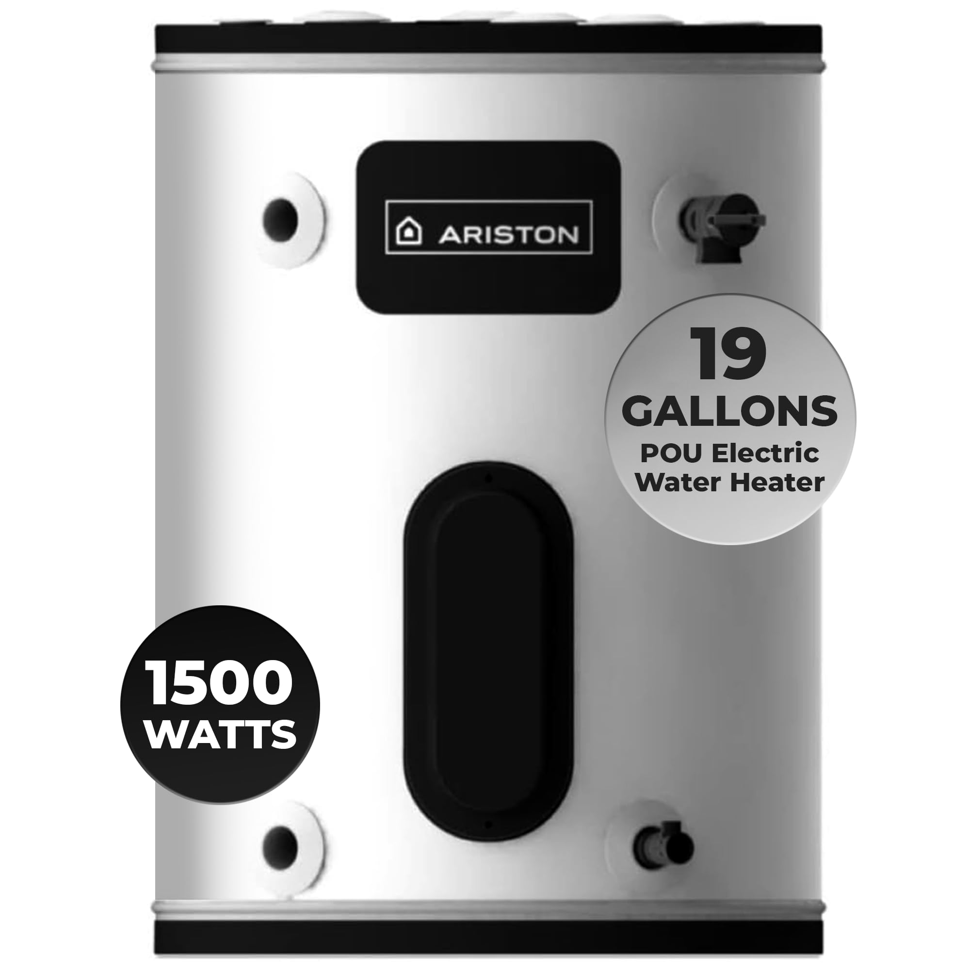 Ariston Electric Water Heater – Compact Point of Use Tank for RV, Camper, Plug-in Heating Solution for Under Sink, Versatile Electric Tank for Bathroom, Shower – 19 Gallon, 120V