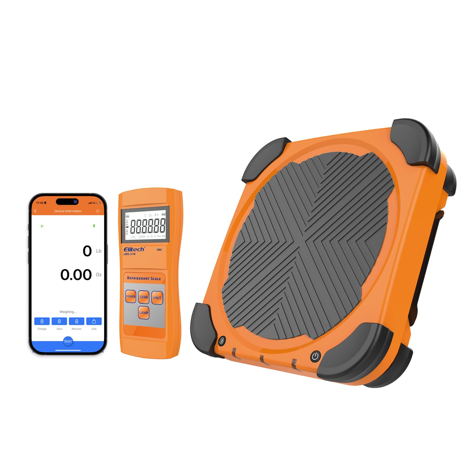 Elitech LMC-210 Refrigerant Freon Charging Scale 220lbs for HVAC with Wireless Remote Control