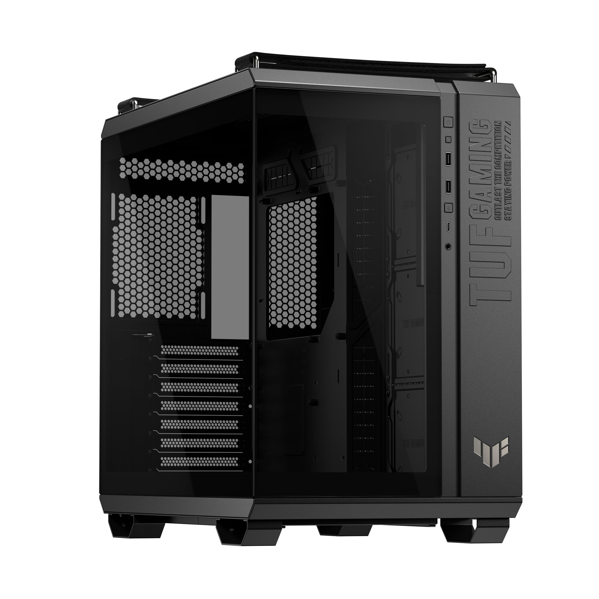 ASUS TUF Gaming GT502 Horizon ATX Mid-Tower Gaming Case (Boundless Panoramic Design, Dual-Chamber, Independent CPU and GPU Cooling Zones, Tool-Free Side Panels, USB 10 Gbps Type-C® Front Panel)