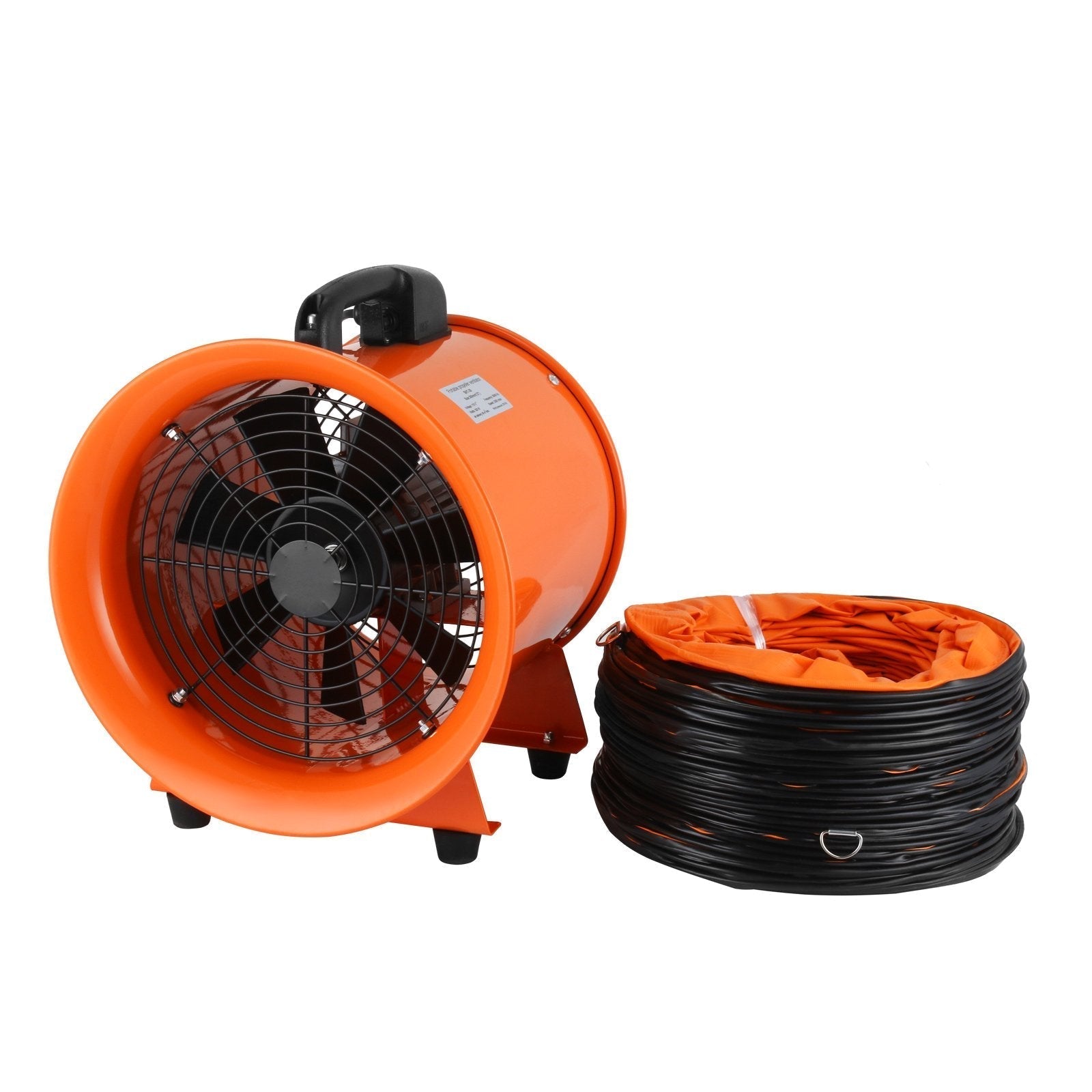OrangeA Utility Blower Fan, 12 Inches, 520W 2295 CFM High Velocity Ventilator w/ 16 ft/5 m Duct Hose, Portable Ventilation Fan, Fume Extractor for Exhausting & Ventilating at Home and Job Site