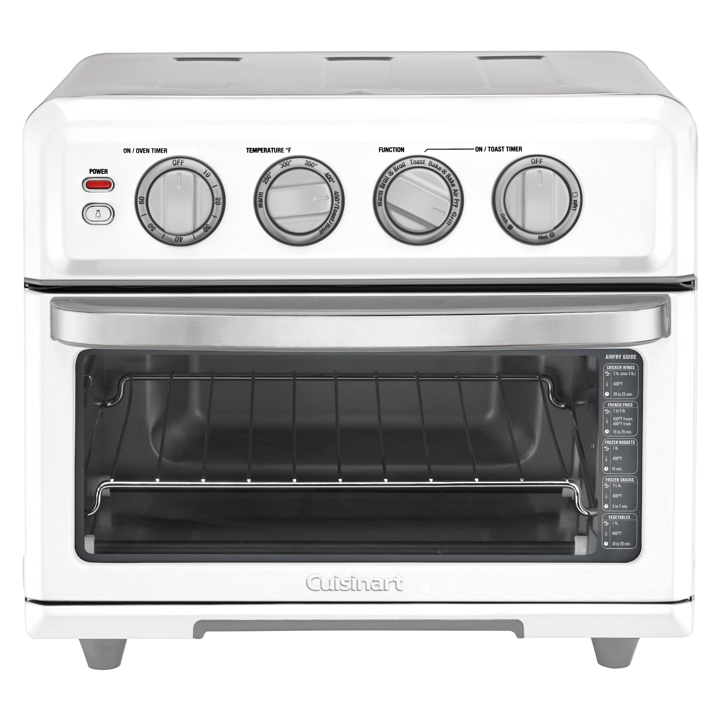Cuisinart Air Fryer + Convection Toaster Oven, 8-1 Oven with Bake, Grill, Broil & Warm Options, White, TOA-70W