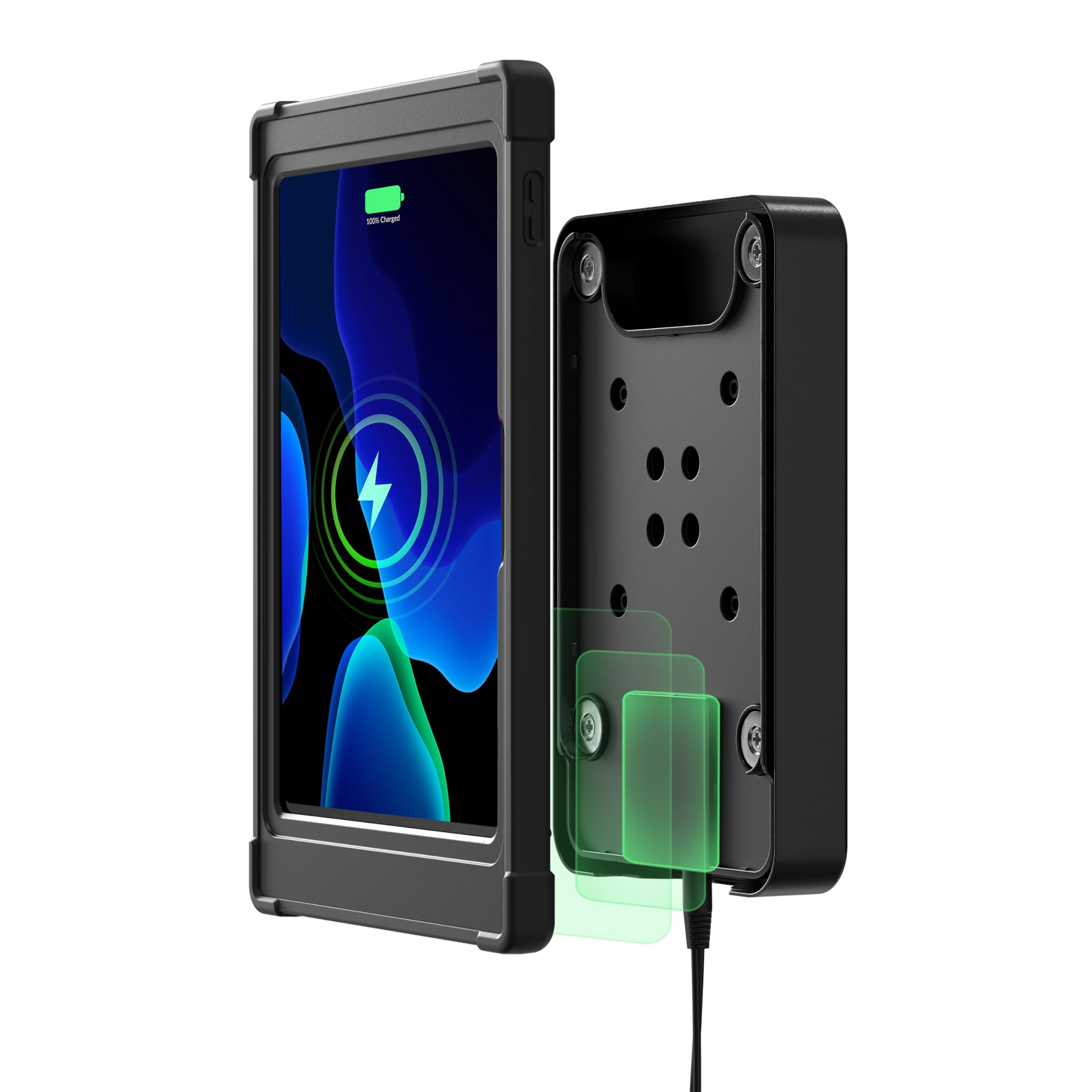 Wireless Charging Magnetic Case – CTA Digital Wireless Tablet Case and Docking Station Metal Wall Mount and Plate with Magnets for iPad 10th Gen. 10.9-inch - Black (PAD-ICCWALL109)