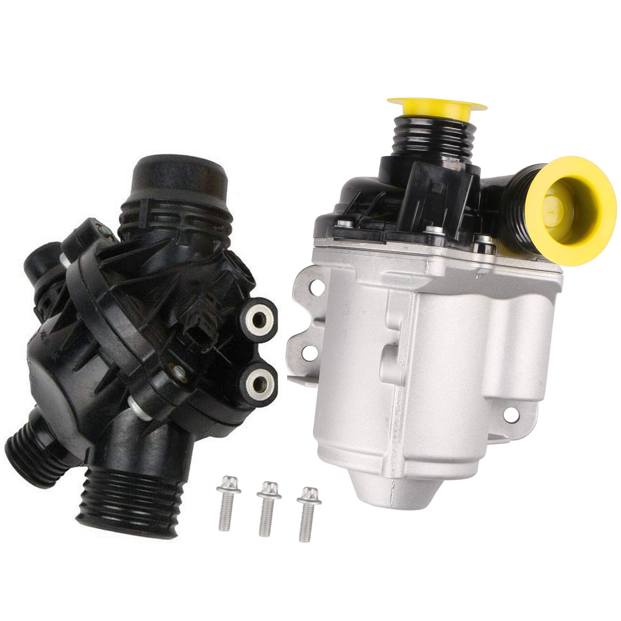 MOSTPLUS 11517588885 11517563659 Electric Engine Water Pump and Thermostat Compatible for BMW 135i 135is 335i 335xi X3 X5 X6 535i 535xi Z4