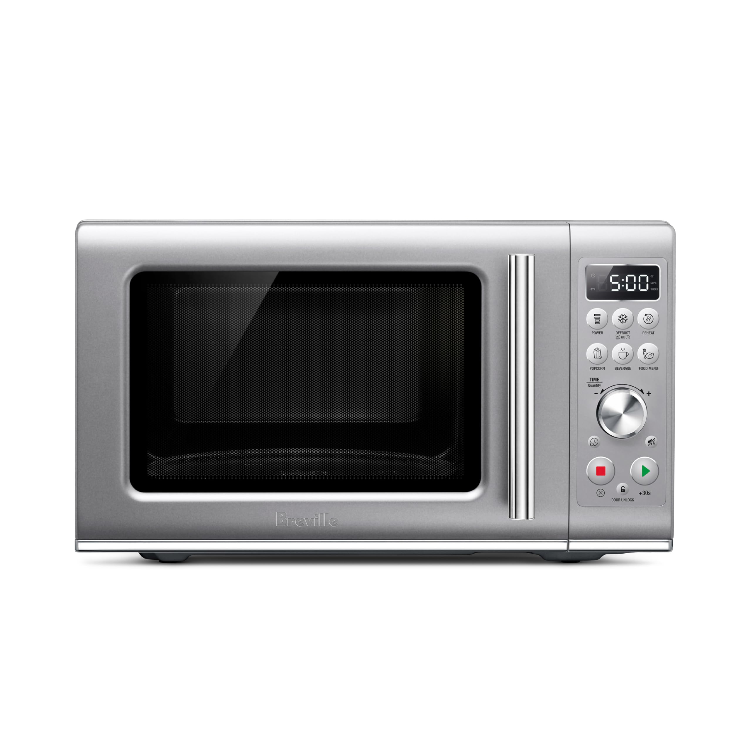 Breville BMO650SIL1BUC1 Compact Wave Soft Close Countertop Microwave Oven, Silver