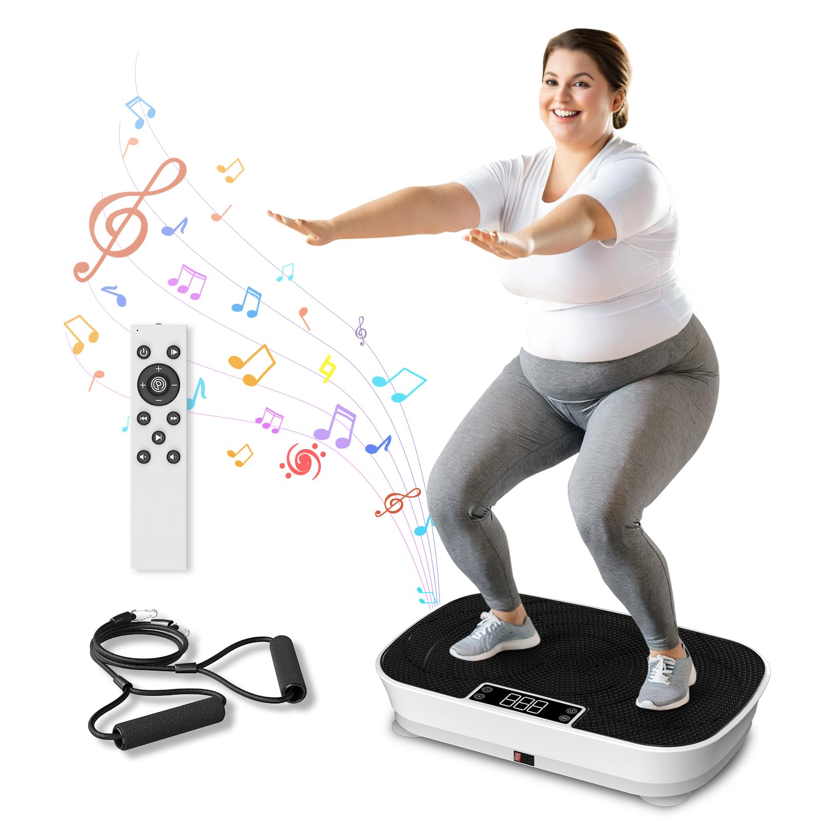 AXEFIT Vibration Plate Exercise Machine - Bluetooth Music & 400LBS Capacity Vibration Plate for Lymphatic Drainage & Weight Loss with 99 Speed Levels, Whole Body Vibration Plate for Home Fitness