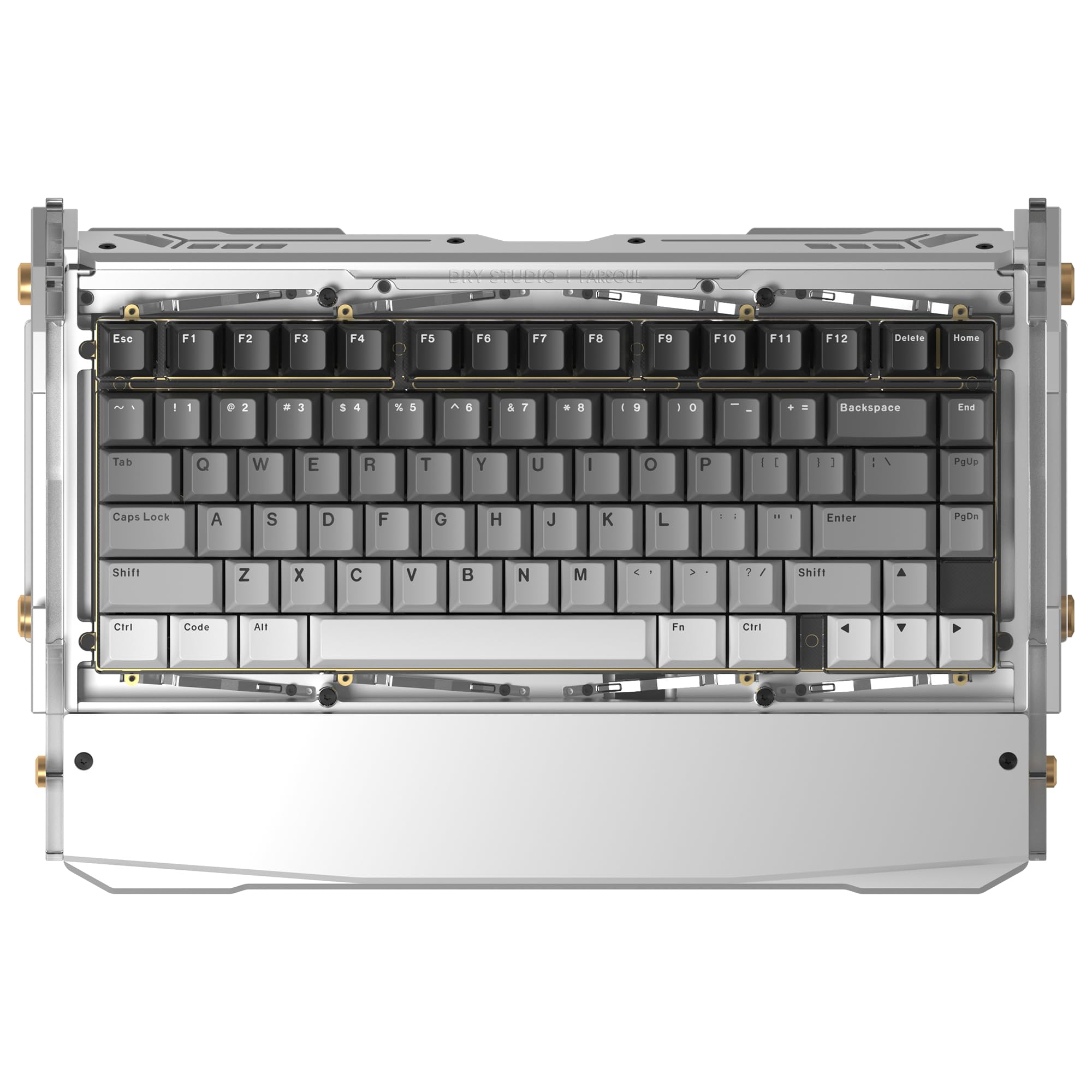DRY STUDIO Black Diamond 75% RGB Wireless Mechanical Gaming Keyboard, 2.4G 2ms Latency, Tri-Mode Connection, Leaf Spring Mount, Custom Internals, Hotswapable Switch