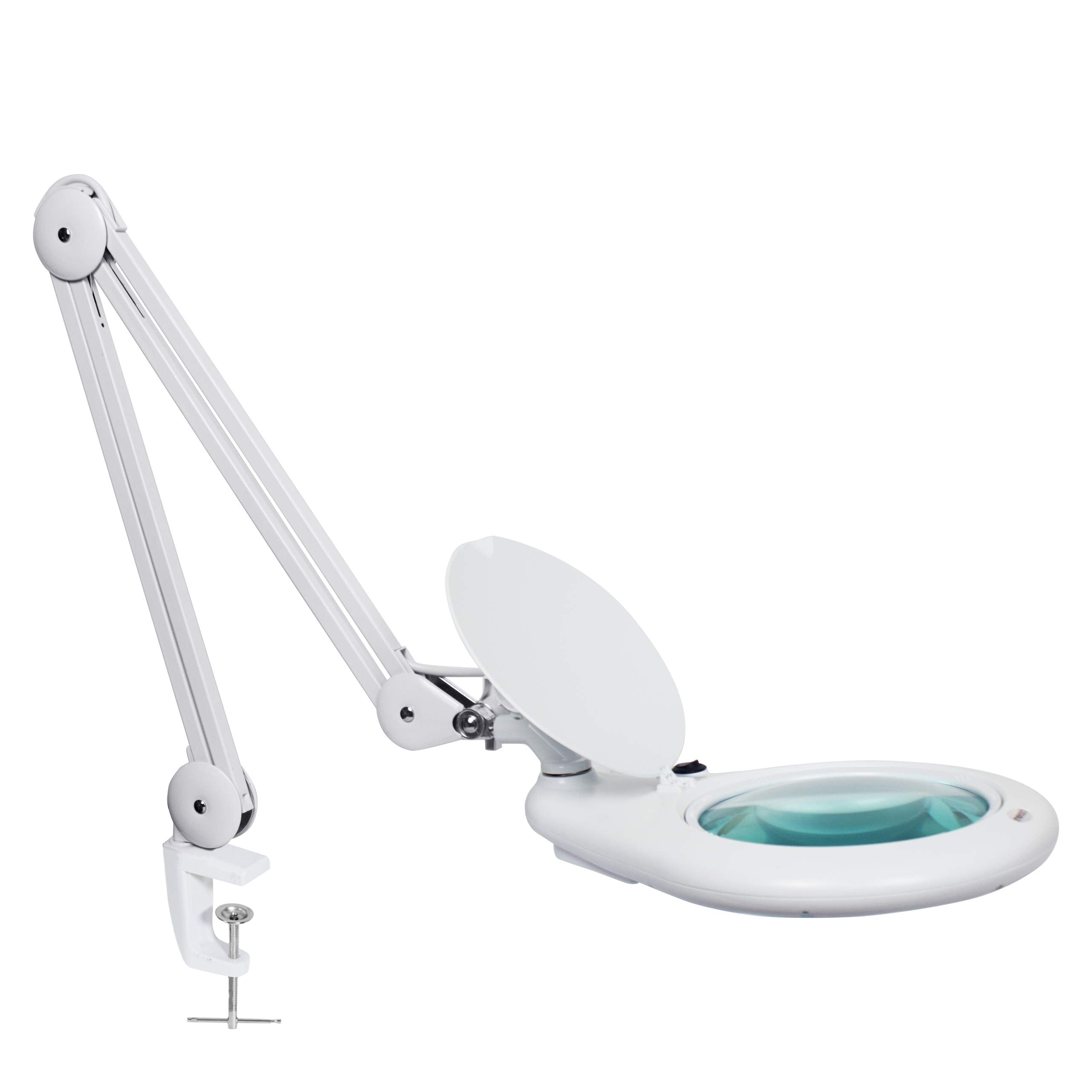 Neatfi Elite XL HD Super LED Magnifying Lamp with Clamp, Glass Lens, 6500K, Glare-Free (7 Inch Lens, White)