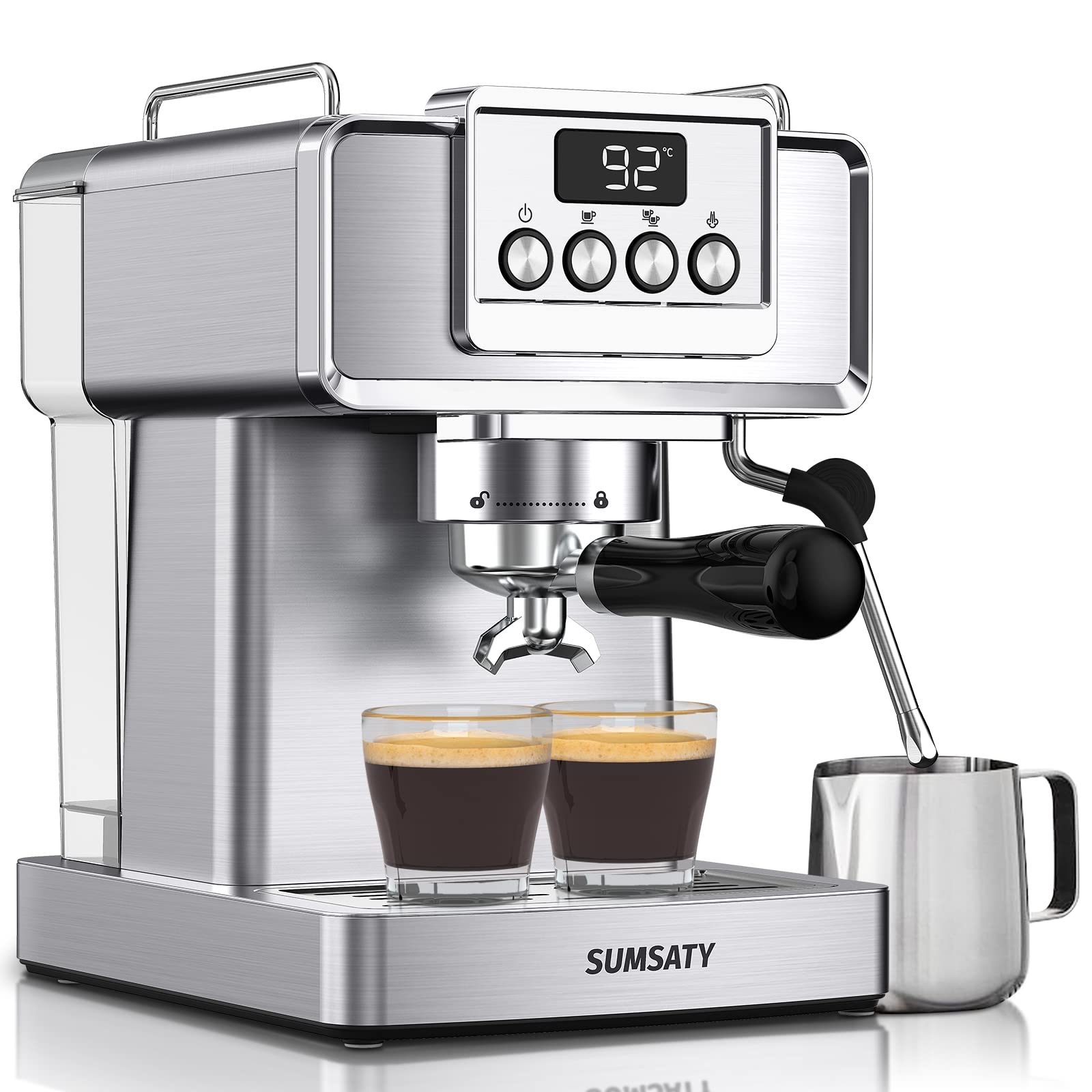 SUMSATY Espresso Machine 20 Bar With Milk Frother, Professional Coffee Maker, Stainless Steel for Home, Barista, Americano, Latte